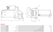 Starter 12 V 2,2 kW AS-PL S0487PR