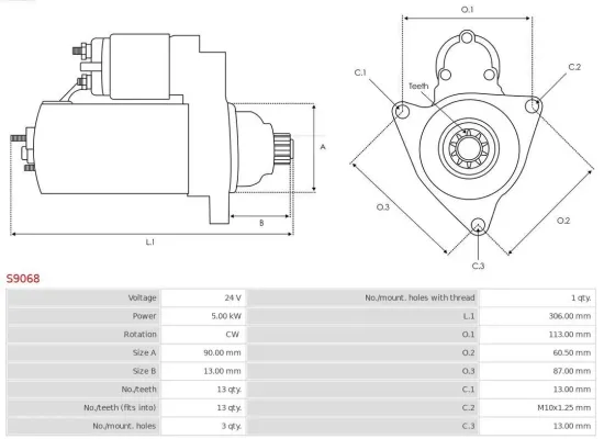 Starter 12 V 1,4 kW AS-PL S2023 Bild Starter 12 V 1,4 kW AS-PL S2023