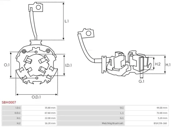 Halter, Kohlebürsten AS-PL SBH0007 Bild Halter, Kohlebürsten AS-PL SBH0007