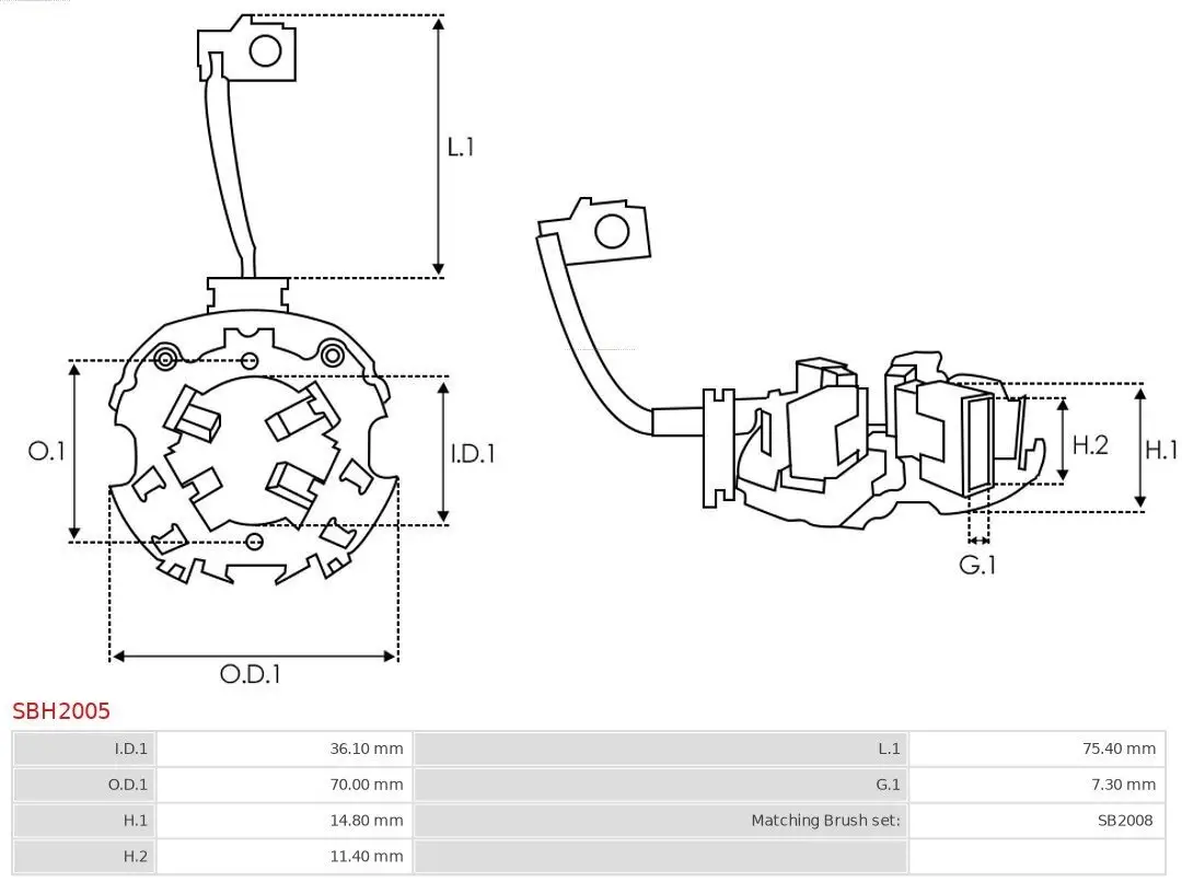 Halter, Kohlebürsten AS-PL SBH2005 Bild Halter, Kohlebürsten AS-PL SBH2005