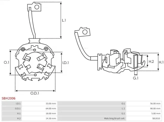 Halter, Kohlebürsten AS-PL SBH2006 Bild Halter, Kohlebürsten AS-PL SBH2006