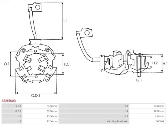 Halter, Kohlebürsten AS-PL SBH5003 Bild Halter, Kohlebürsten AS-PL SBH5003
