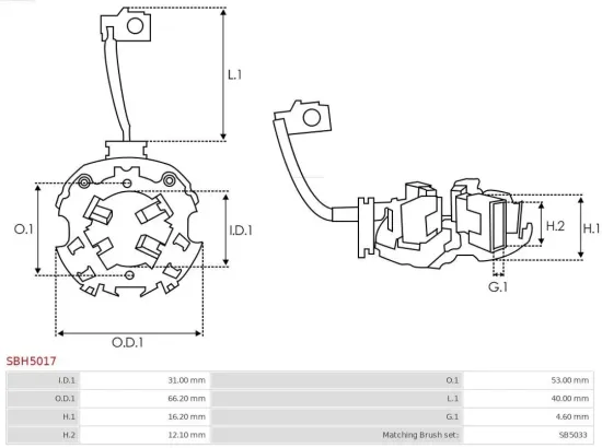 Halter, Kohlebürsten AS-PL SBH5017 Bild Halter, Kohlebürsten AS-PL SBH5017