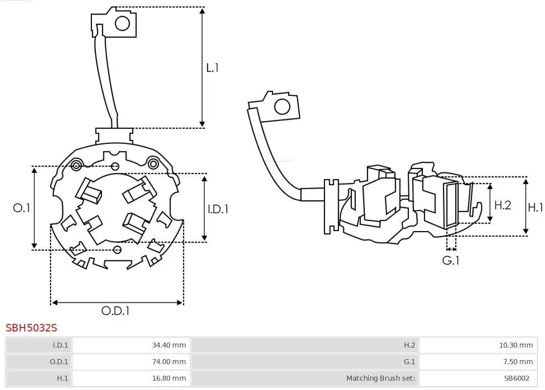 Halter, Kohlebürsten AS-PL SBH5032S Bild Halter, Kohlebürsten AS-PL SBH5032S