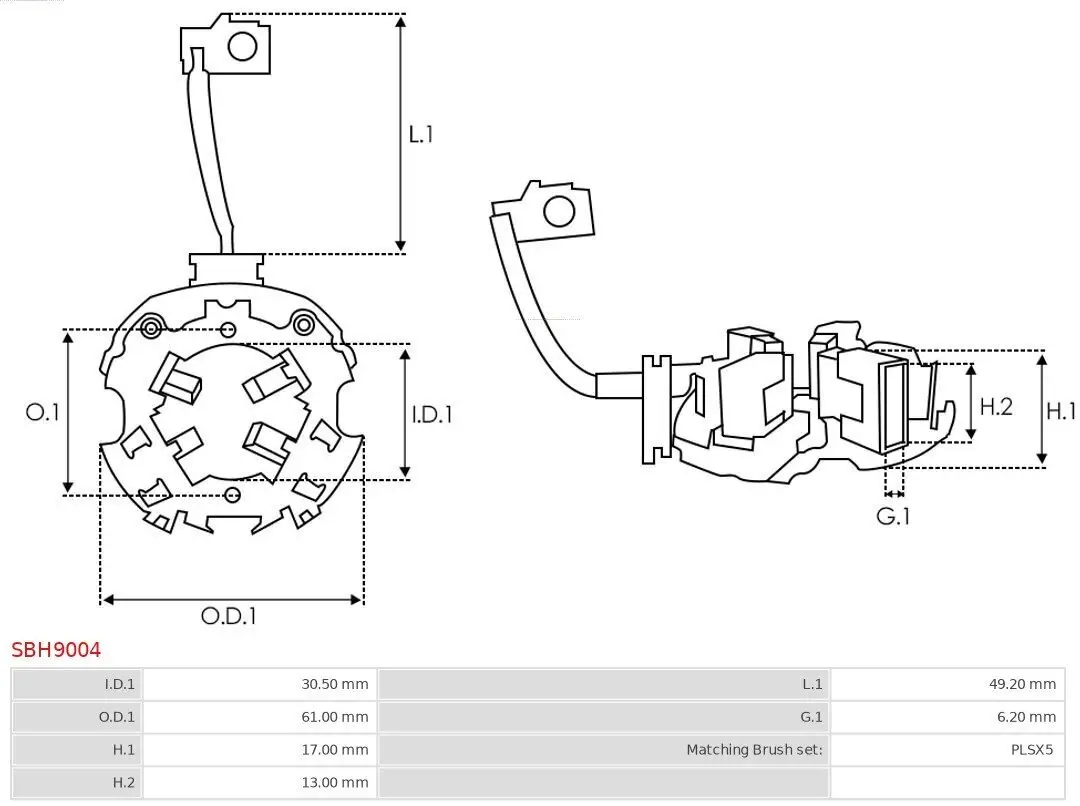 Halter, Kohlebürsten AS-PL SBH9004 Bild Halter, Kohlebürsten AS-PL SBH9004