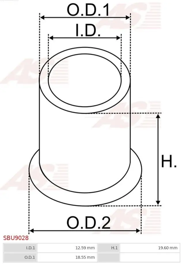 Buchse, Starterwelle AS-PL SBU9028 Bild Buchse, Starterwelle AS-PL SBU9028