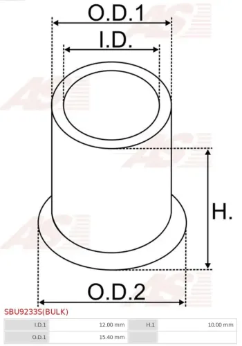 Buchse, Starterwelle AS-PL SBU9233S(BULK) Bild Buchse, Starterwelle AS-PL SBU9233S(BULK)