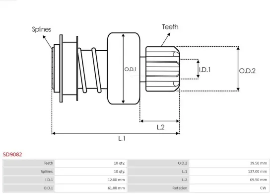Generator 12 V AS-PL A0142(P-INA) Bild Generator 12 V AS-PL A0142(P-INA)