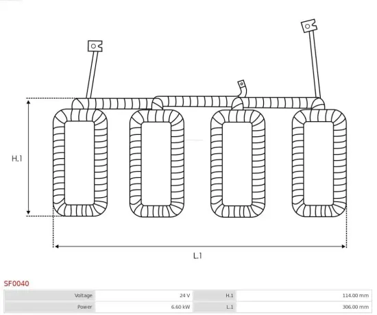 Erregerwicklung, Starter 24 V 6,6 kW AS-PL SF0040 Bild Erregerwicklung, Starter 24 V 6,6 kW AS-PL SF0040
