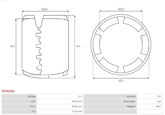 Erregerwicklung, Starter 12 V AS-PL SF9036S Bild Erregerwicklung, Starter 12 V AS-PL SF9036S