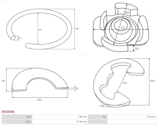 Reparatursatz, Starter AS-PL SRS0066 Bild Reparatursatz, Starter AS-PL SRS0066