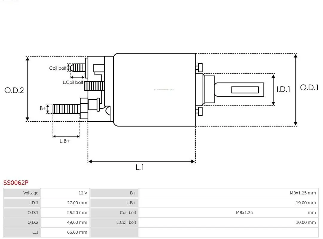 Magnetschalter, Starter 12 V AS-PL SS0062P Bild Magnetschalter, Starter 12 V AS-PL SS0062P