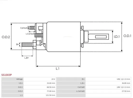 Magnetschalter, Starter 24 V AS-PL SS1003P Bild Magnetschalter, Starter 24 V AS-PL SS1003P