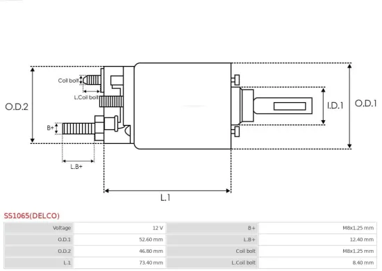 Magnetschalter, Starter 12 V AS-PL SS1065(DELCO) Bild Magnetschalter, Starter 12 V AS-PL SS1065(DELCO)