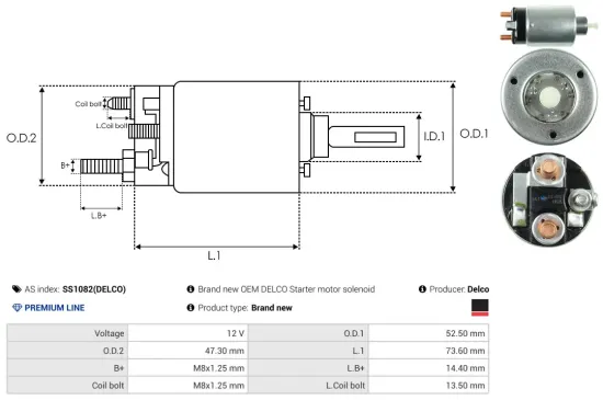 Magnetschalter, Starter 12 V AS-PL SS1082(DELCO) Bild Magnetschalter, Starter 12 V AS-PL SS1082(DELCO)