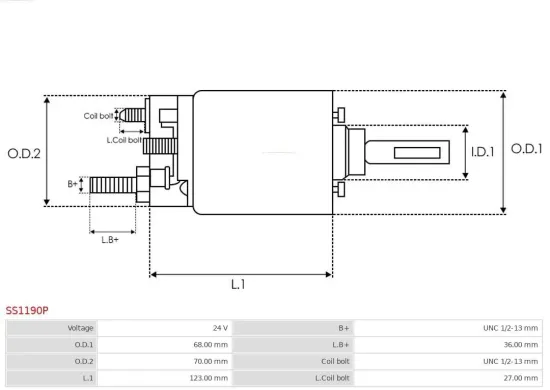 Magnetschalter, Starter 24 V AS-PL SS1190P Bild Magnetschalter, Starter 24 V AS-PL SS1190P