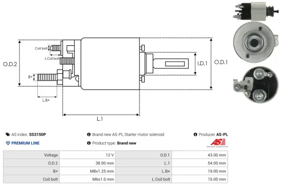 Magnetschalter, Starter 12 V AS-PL SS3150P Bild Magnetschalter, Starter 12 V AS-PL SS3150P