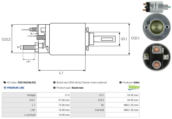 Starter 12 V 2 kW AS-PL S6592S Bild Starter 12 V 2 kW AS-PL S6592S