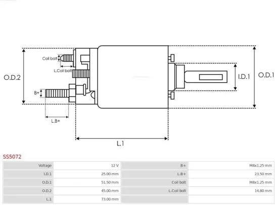 Magnetschalter, Starter 12 V AS-PL SS5072 Bild Magnetschalter, Starter 12 V AS-PL SS5072