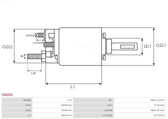 Magnetschalter, Starter 12 V AS-PL SS6002 Bild Magnetschalter, Starter 12 V AS-PL SS6002
