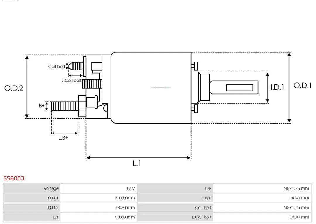 Magnetschalter, Starter 12 V AS-PL SS6003 Bild Magnetschalter, Starter 12 V AS-PL SS6003