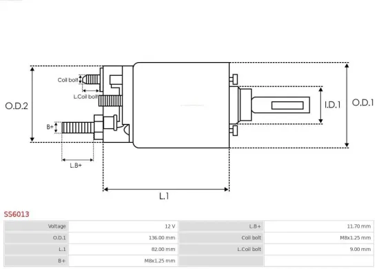 Magnetschalter, Starter 12 V AS-PL SS6013 Bild Magnetschalter, Starter 12 V AS-PL SS6013