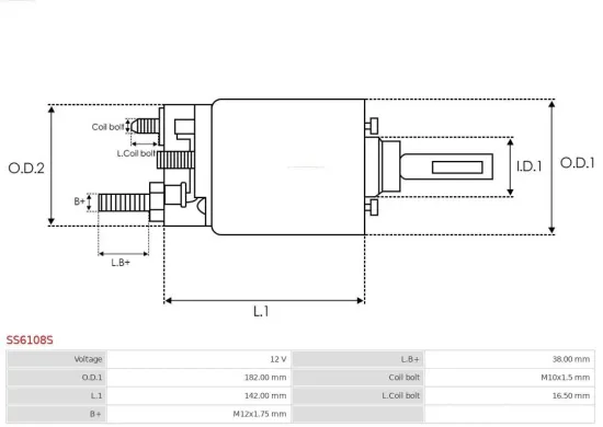 Magnetschalter, Starter 12 V AS-PL SS6108S Bild Magnetschalter, Starter 12 V AS-PL SS6108S