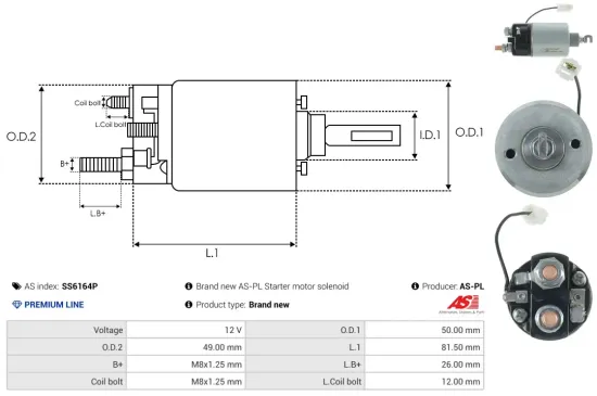 Magnetschalter, Starter 12 V AS-PL SS6164P Bild Magnetschalter, Starter 12 V AS-PL SS6164P