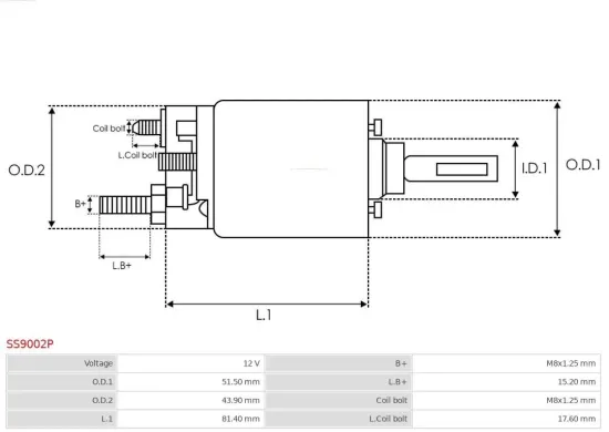 Magnetschalter, Starter 12 V AS-PL SS9002P Bild Magnetschalter, Starter 12 V AS-PL SS9002P