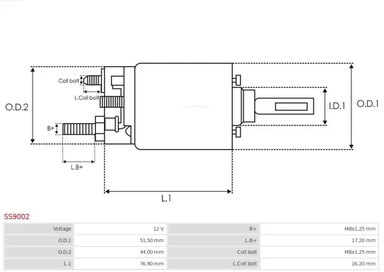 Magnetschalter, Starter 12 V AS-PL SS9002 Bild Magnetschalter, Starter 12 V AS-PL SS9002