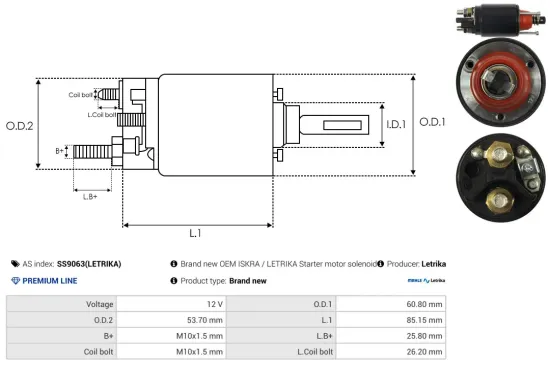Magnetschalter, Starter 12 V AS-PL SS9063(LETRIKA) Bild Magnetschalter, Starter 12 V AS-PL SS9063(LETRIKA)