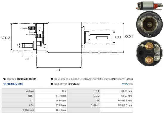 Magnetschalter, Starter 12 V AS-PL SS9067(LETRIKA) Bild Magnetschalter, Starter 12 V AS-PL SS9067(LETRIKA)