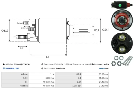 Magnetschalter, Starter 12 V AS-PL SS9083(LETRIKA) Bild Magnetschalter, Starter 12 V AS-PL SS9083(LETRIKA)
