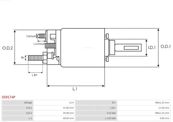 Magnetschalter, Starter 12 V AS-PL SS9174P Bild Magnetschalter, Starter 12 V AS-PL SS9174P