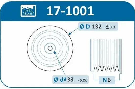 Riemenscheibe, Kurbelwelle IJS GROUP 17-1001 Bild Riemenscheibe, Kurbelwelle IJS GROUP 17-1001