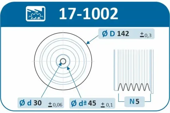 Riemenscheibe, Kurbelwelle IJS GROUP 17-1002 Bild Riemenscheibe, Kurbelwelle IJS GROUP 17-1002