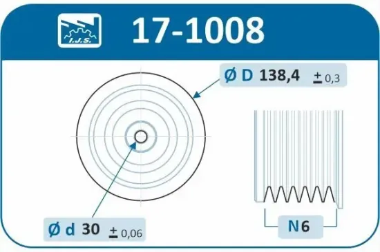 Riemenscheibe, Kurbelwelle IJS GROUP 17-1008 Bild Riemenscheibe, Kurbelwelle IJS GROUP 17-1008