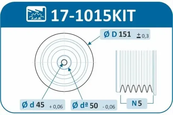 Riemenscheibensatz, Kurbelwelle IJS GROUP 17-1015KIT Bild Riemenscheibensatz, Kurbelwelle IJS GROUP 17-1015KIT