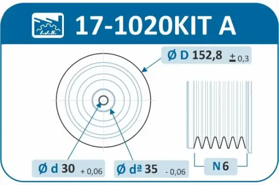 Riemenscheibensatz, Kurbelwelle IJS GROUP 17-1020KIT A Bild Riemenscheibensatz, Kurbelwelle IJS GROUP 17-1020KIT A