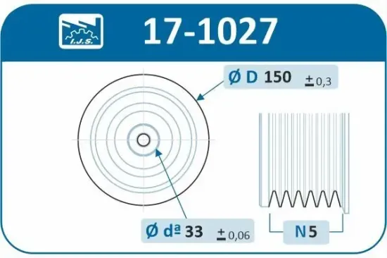 Riemenscheibe, Kurbelwelle IJS GROUP 17-1027 Bild Riemenscheibe, Kurbelwelle IJS GROUP 17-1027