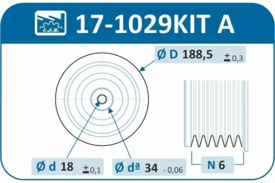 Riemenscheibensatz, Kurbelwelle IJS GROUP 17-1029KIT A Bild Riemenscheibensatz, Kurbelwelle IJS GROUP 17-1029KIT A