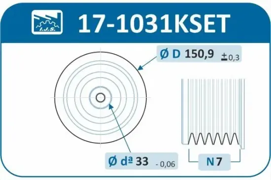 Riemenscheibensatz, Kurbelwelle IJS GROUP 17-1031KSET Bild Riemenscheibensatz, Kurbelwelle IJS GROUP 17-1031KSET