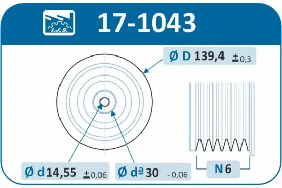 Riemenscheibe, Kurbelwelle IJS GROUP 17-1043 Bild Riemenscheibe, Kurbelwelle IJS GROUP 17-1043