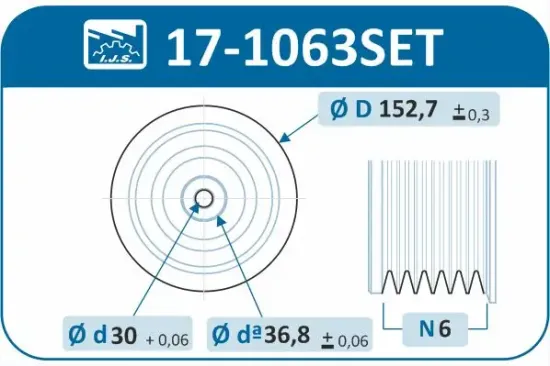 Riemenscheibensatz, Kurbelwelle IJS GROUP 17-1063SET Bild Riemenscheibensatz, Kurbelwelle IJS GROUP 17-1063SET