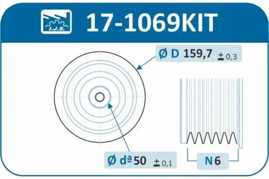 Riemenscheibensatz, Kurbelwelle IJS GROUP 17-1069KIT Bild Riemenscheibensatz, Kurbelwelle IJS GROUP 17-1069KIT