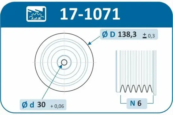 Riemenscheibe, Kurbelwelle IJS GROUP 17-1071 Bild Riemenscheibe, Kurbelwelle IJS GROUP 17-1071