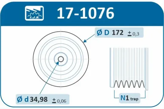 Riemenscheibe, Kurbelwelle IJS GROUP 17-1076 Bild Riemenscheibe, Kurbelwelle IJS GROUP 17-1076