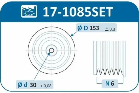 Riemenscheibensatz, Kurbelwelle IJS GROUP 17-1085SET Bild Riemenscheibensatz, Kurbelwelle IJS GROUP 17-1085SET