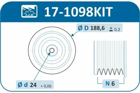 Riemenscheibensatz, Kurbelwelle IJS GROUP 17-1098KIT Bild Riemenscheibensatz, Kurbelwelle IJS GROUP 17-1098KIT