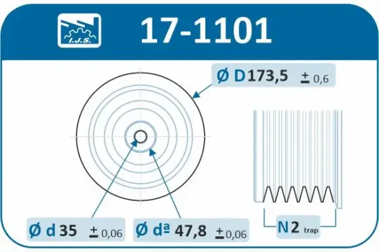 Riemenscheibe, Kurbelwelle IJS GROUP 17-1101 Bild Riemenscheibe, Kurbelwelle IJS GROUP 17-1101